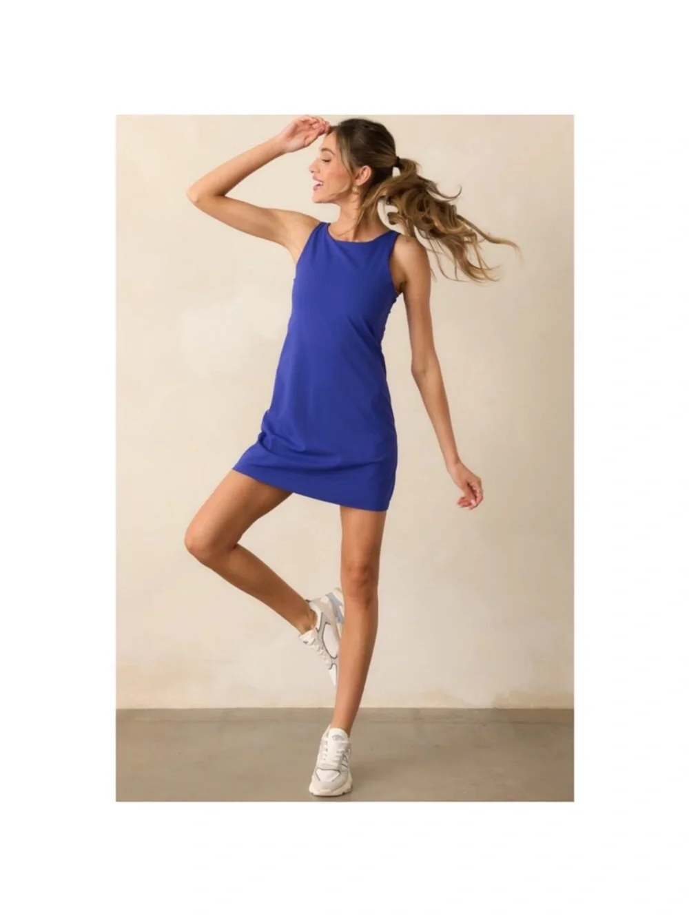 NWT Spanx Power Boost Exercise Dress L Deep Azure Blue - Picture 2 of 8